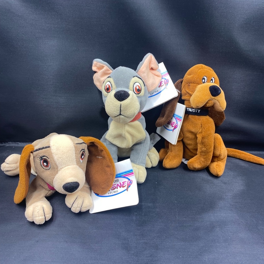 Vintage NWT Disney, Lady and the Tramp with Tramp's Trusty the Dog 8” Bean Bag.